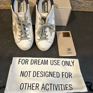 Golden Goose Superstar 38 White Sneakers with Gray Star